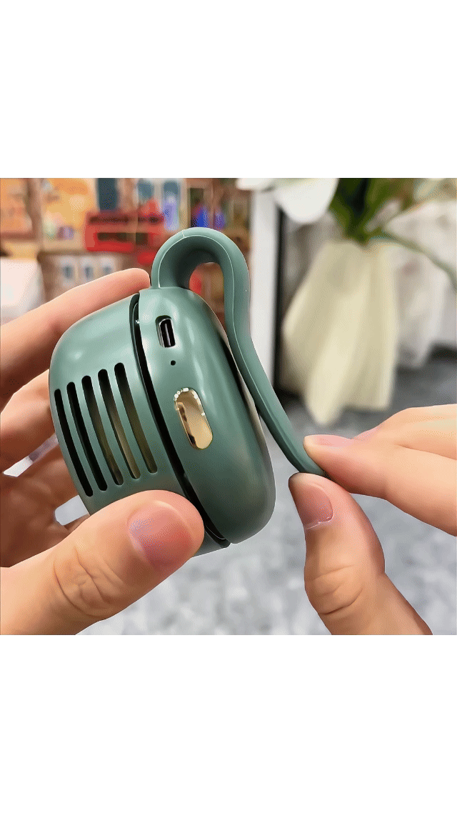 Clip-on waist fan on shirt